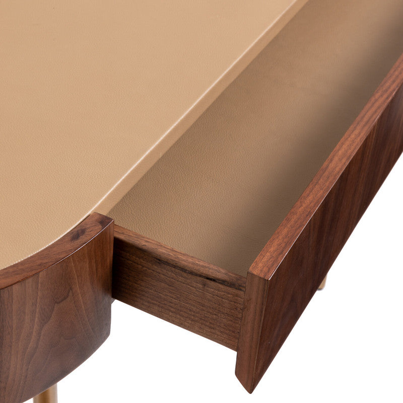 Walnut And Leather Dressing Table