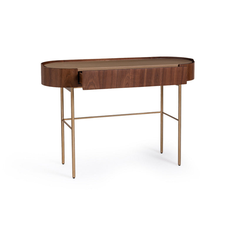 Walnut And Leather Dressing Table