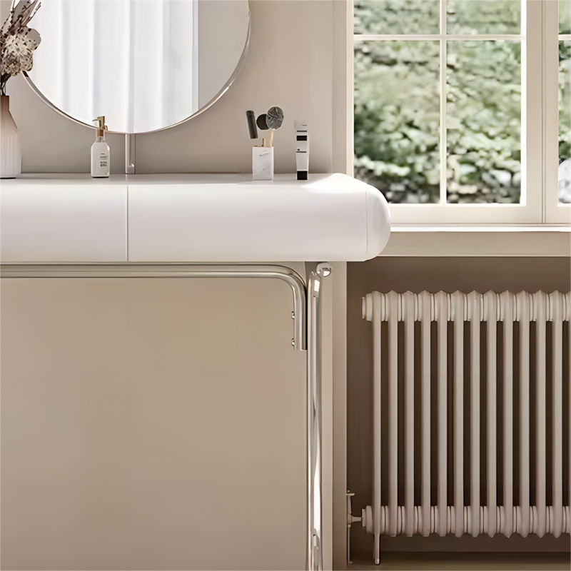 White Dresser With Stainless Steel Legs And Drawers