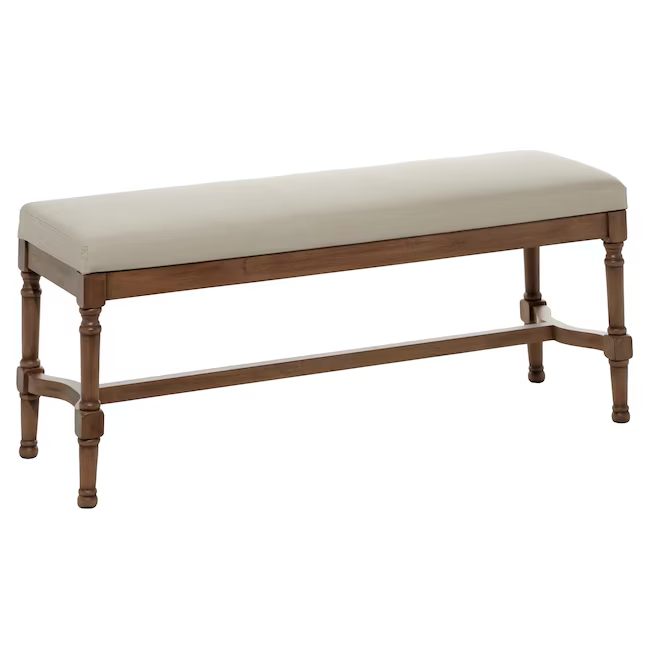 Brown Antique Upholstered Bench