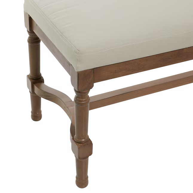 Brown Antique Upholstered Bench