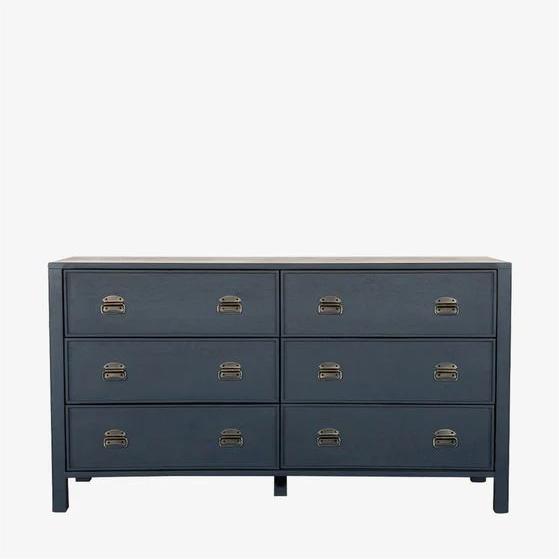 Elegant Wood Drawer With Navy Oil-Based Painted Finish