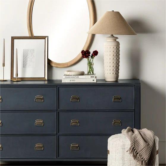 Elegant Wood Drawer With Navy Oil-Based Painted Finish