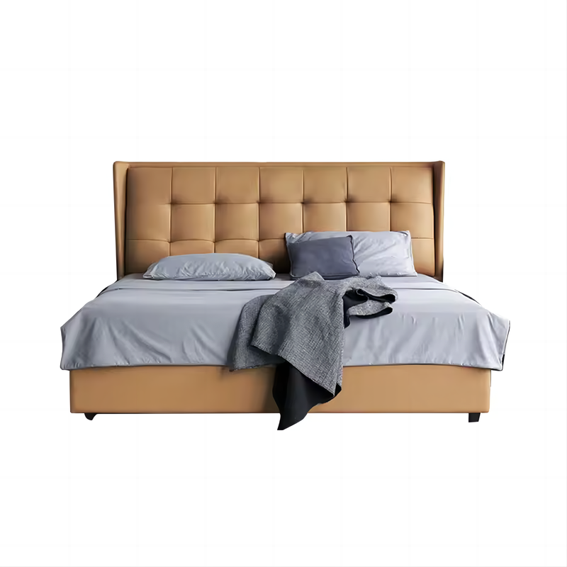 Elegant Luxurious Leather Upholstered Bed