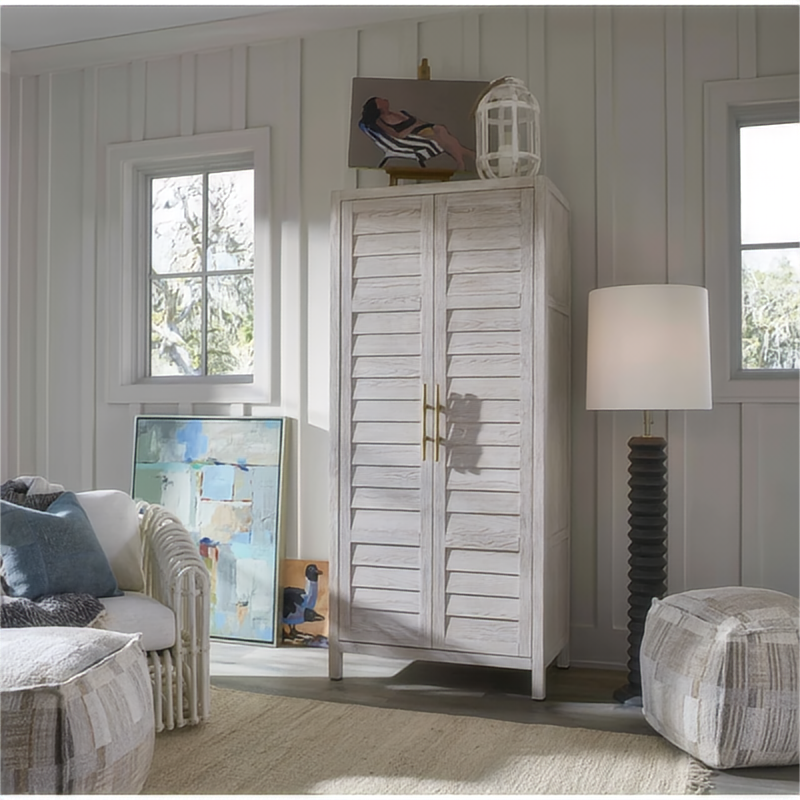 Solid Oak Armoire With Paneled Doors