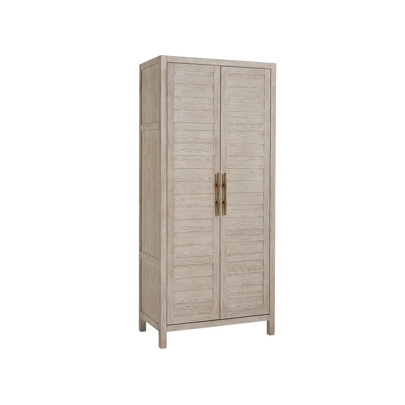 Solid Oak Armoire With Paneled Doors