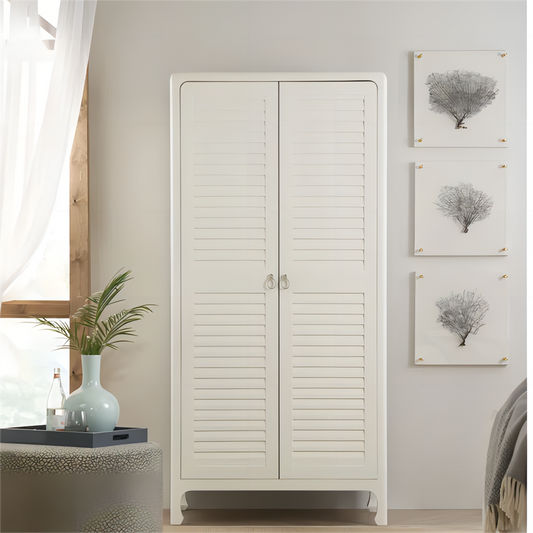 Maple Veneers Armoire With Two Louvered Doors