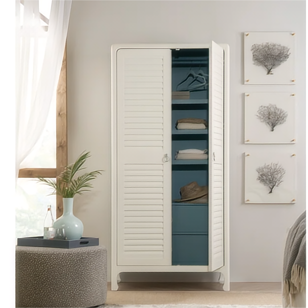 Maple Veneers Armoire With Two Louvered Doors