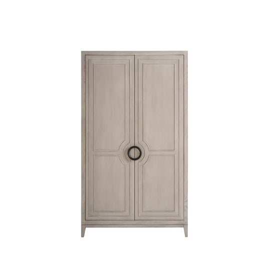 Solid Oak Armoire With Two Adjustable Shelves