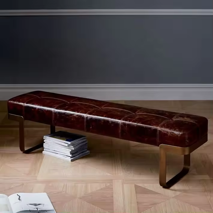 Leather Upholstered Bedroom Bench